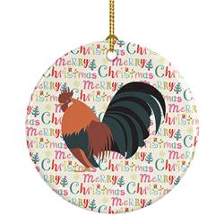 2.8 x 2.8 in. Unisex Dutch Bantam Chicken Christmas Ceramic Ornament