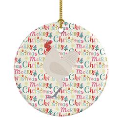 2.8 x 2.8 in. Unisex German Langshan Chicken Christmas Ceramic Ornament