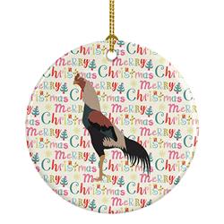 2.8 x 2.8 in. Unisex Kulang Chicken Christmas Ceramic Ornament