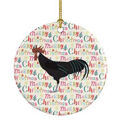2.8 x 2.8 in. Unisex Minorca Ctalalan Chicken Christmas Ceramic Ornament