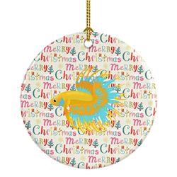 2.8 x 2.8 in. Unisex CrownTail Betta Christmas Ceramic Ornament