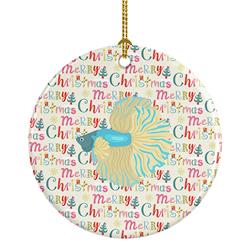 2.8 x 2.8 in. Unisex Elephant Ear Betta Christmas Ceramic Ornament