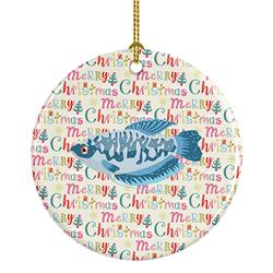 2.8 x 2.8 in. Unisex Opaline Gourami Christmas Ceramic Ornament