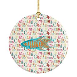 2.8 x 2.8 in. Unisex Paradise Fish Christmas Ceramic Ornament