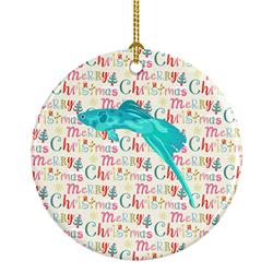 2.8 x 2.8 in. Unisex Sword Tail Guppy Christmas Ceramic Ornament