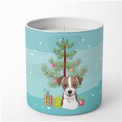 3.75 x 3.25 in. Unisex Christmas Tree & Jack Russell Terrier 10 oz Decorative Soy Candle
