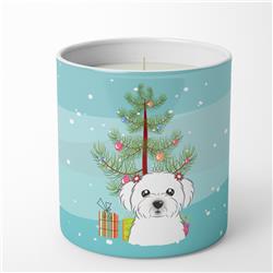 3.75 x 3.25 in. Unisex Christmas Tree & Maltese 10 oz Decorative Soy Candle