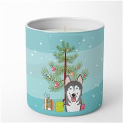 BB1590CDL 3.75 x 3.25 in. Unisex Christmas Tree & Alaskan Malamute 10 oz Decorative Soy Candle