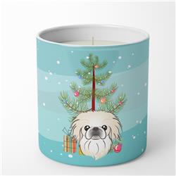 BB1593CDL 3.75 x 3.25 in. Unisex Christmas Tree & Pekingese 10 oz Decorative Soy Candle