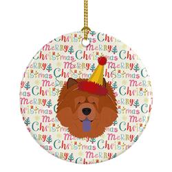 2.8 x 2.8 in. Unisex Chow Chow Merry Christmas Ceramic Ornament