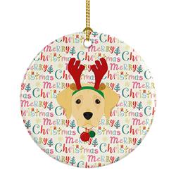 2.8 x 2.8 in. Unisex Labrador Retriever Merry Christmas Ceramic Ornament