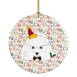 2.8 x 2.8 in. Unisex Poodle Merry Christmas Ceramic Ornament