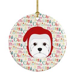 2.8 x 2.8 in. Unisex Westie Merry Christmas Ceramic Ornament