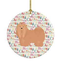 2.8 x 2.8 in. Unisex Lhasa Apso No.1 Merry Christmas Ceramic Ornament