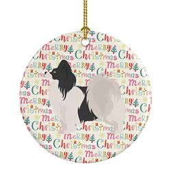 2.8 x 2.8 in. Unisex Papillon No.2 Merry Christmas Ceramic Ornament