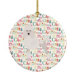 2.8 x 2.8 in. Unisex Poodle Merry Christmas Ceramic Ornament