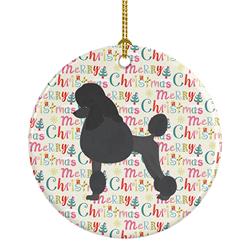 2.8 x 2.8 in. Unisex Standard Poodle Merry Christmas Ceramic Ornament