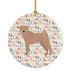 2.8 x 2.8 in. Unisex Shar Pei No.2 Merry Christmas Ceramic Ornament