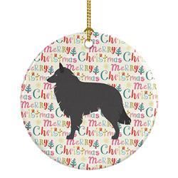 2.8 x 2.8 in. Unisex Groenendael Belgian Shepherd Ceramic Ornament, Multi Color