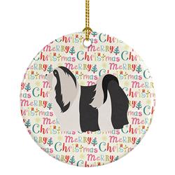 2.8 x 2.8 in. Unisex Havanese Merry Christmas Ceramic Ornament, Multi Color