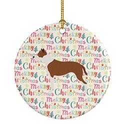 2.8 x 2.8 in. Unisex Pit Bull Terrier Merry Christmas Ceramic Ornament, Multi Color