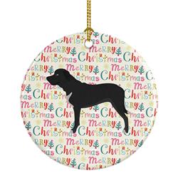 2.8 x 2.8 in. Unisex Broholmer Danish Mastiff Ceramic Ornament, Multi Color