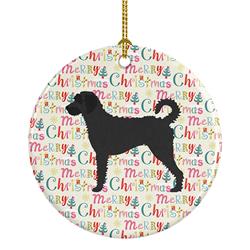2.8 x 2.8 in. Unisex Labradoodle Merry Christmas Ceramic Ornament, Multi Color