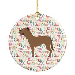 2.8 x 2.8 in. Unisex Perro de Presa Canario Ceramic Ornament, Multi Color