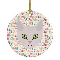 Burmilla Cat Christmas Ceramic Ornament Christmas Tree Hanging Decorations for Home Christmas Holiday, Party, Gift, 3 in, Multicolor