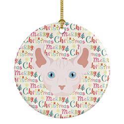 2.8 x 2.8 in. Unisex Dwelf Cat Christmas Ceramic Ornament