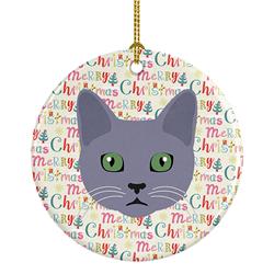 2.8 x 2.8 in. Unisex Korat Cat Christmas Ceramic Ornament