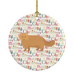 2.8 x 2.8 in. Unisex Persian Modern Cat Christmas Ceramic Ornament