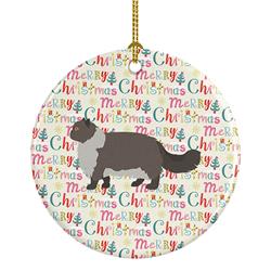 2.8 x 2.8 in. Unisex Persian Modern No.2 Cat Christmas Ceramic Ornament