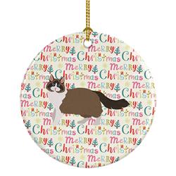 2.8 x 2.8 in. Unisex Ragdoll No.1 Cat Christmas Ceramic Ornament