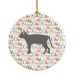 2.8 x 2.8 in. Unisex Russian Blue No.2 Cat Christmas Ceramic Ornament