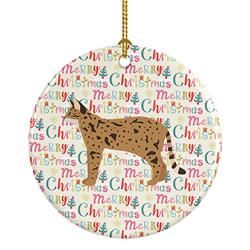 2.8 x 2.8 in. Unisex Savannah No.2 Cat Christmas Ceramic Ornament