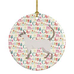 2.8 x 2.8 in. Unisex Siamese Modern No.1 Cat Christmas Ceramic Ornament