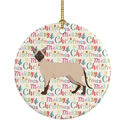 2.8 x 2.8 in. Unisex Siamese Modern No.2 Cat Christmas Ceramic Ornament