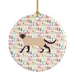 2.8 x 2.8 in. Unisex Siamese Traditional No.2 Cat Christmas Ceramic Ornament
