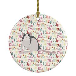 2.8 x 2.8 in. Unisex Husky Rat Christmas Ceramic Ornament