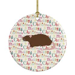 2.8 x 2.8 in. Unisex Rex Rat Christmas Ceramic Ornament