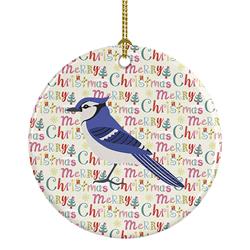 2.8 x 2.8 in. Unisex Jay Bird Christmas Ceramic Ornament