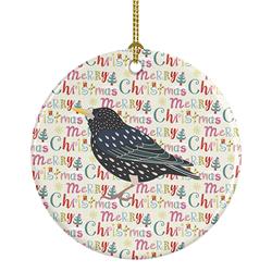 2.8 x 2.8 in. Unisex Starling Christmas Ceramic Ornament