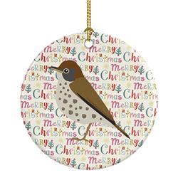 2.8 x 2.8 in. Unisex Thrush Christmas Ceramic Ornament