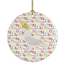 2.8 x 2.8 in. Unisex Cockatoo Christmas Ceramic Ornament