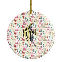 2.8 x 2.8 in. Unisex Angelfish Christmas Ceramic Ornament
