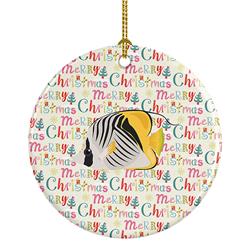 2.8 x 2.8 in. Unisex Butterfly Fish Christmas Ceramic Ornament