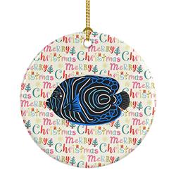 2.8 x 2.8 in. Unisex Emperor Angelfish Christmas Ceramic Ornament