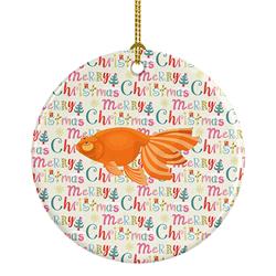 2.8 x 2.8 in. Unisex Celestial Eye Goldfish Christmas Ceramic Ornament