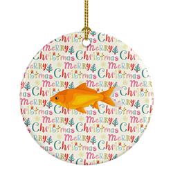 2.8 x 2.8 in. Unisex Goldfish Common Christmas Ceramic Ornament